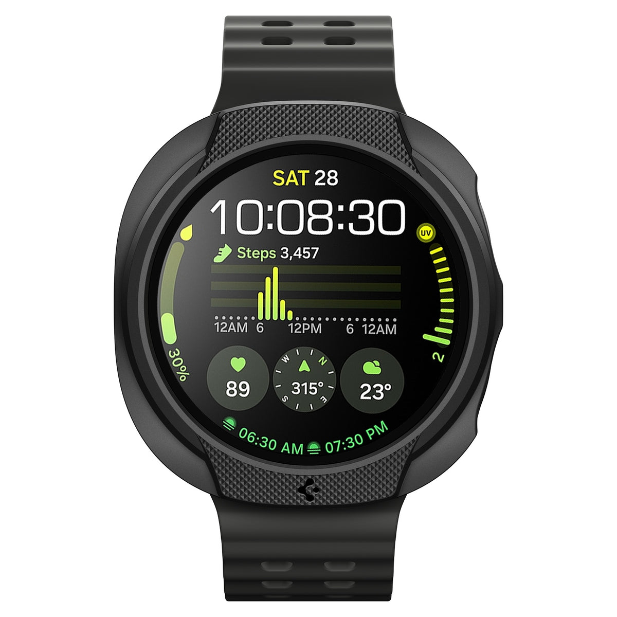 Hülle für Galaxy Watch 8 40 mm, Spigen Liquid Air, Schwarz