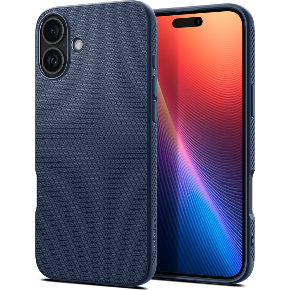 Handyhülle für iPhone 16, Spigen Liquid Air, Dunkelblau