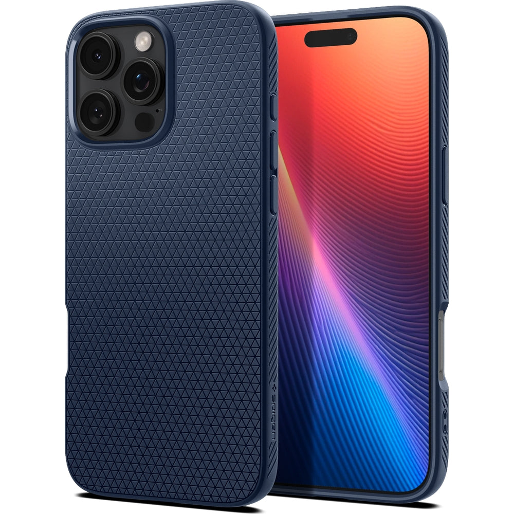 Handyhülle für iPhone 16 Pro, Spigen Liquid Air, Dunkelblau