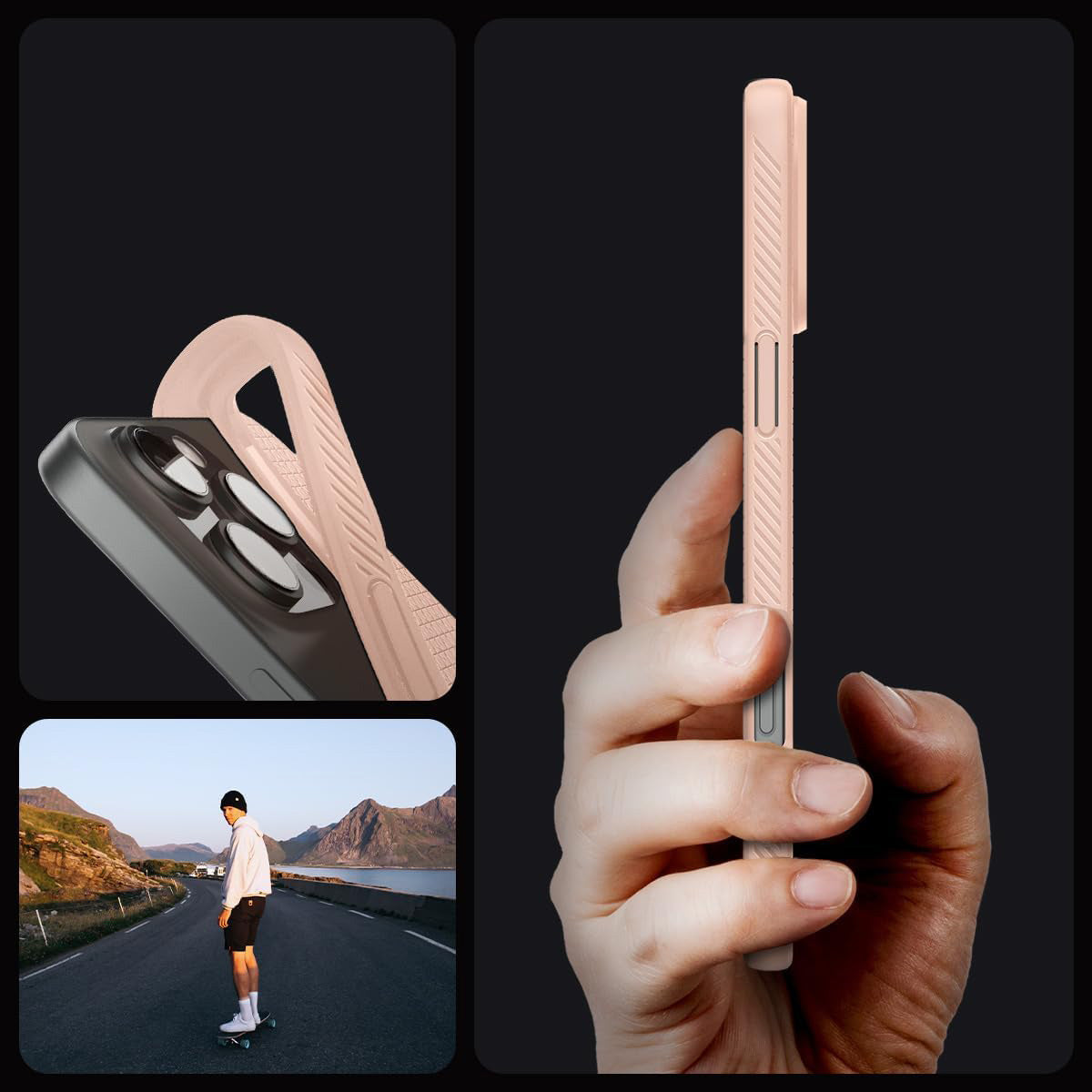 Handyhülle für iPhone 16 Pro, Spigen Liquid Air, Rosa