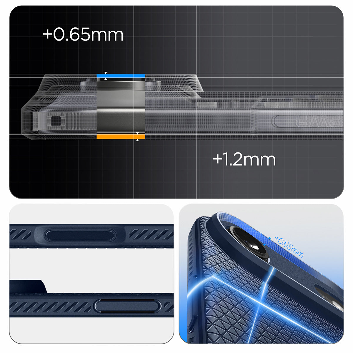 Handyhülle für iPhone Air, Spigen Liquid Air, Dunkelblau