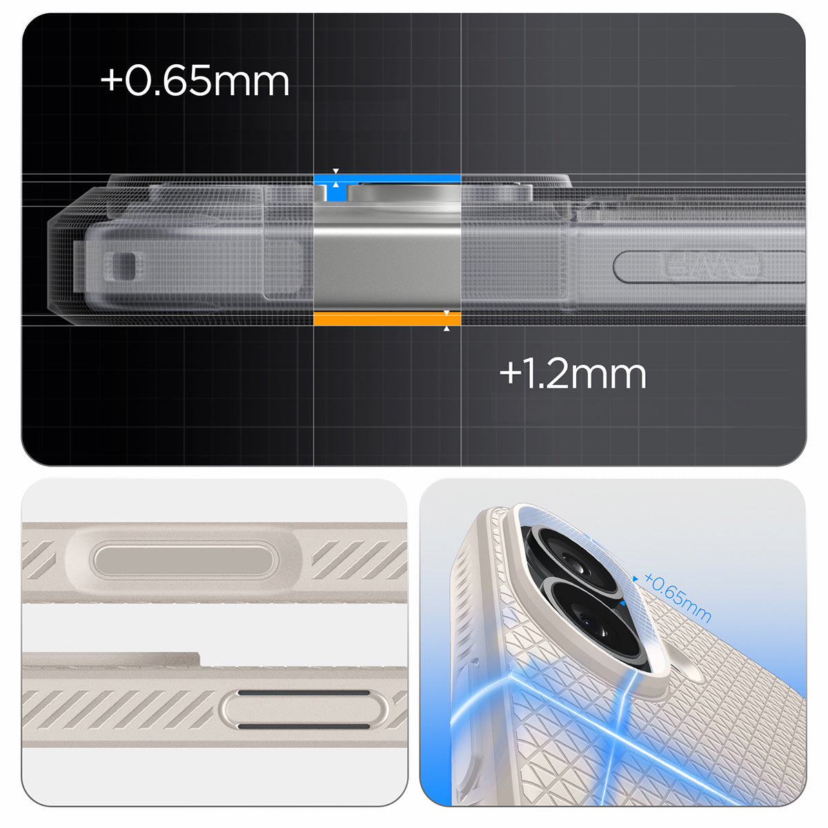 Handyhülle für iPhone 17, Spigen Liquid Air, Beige