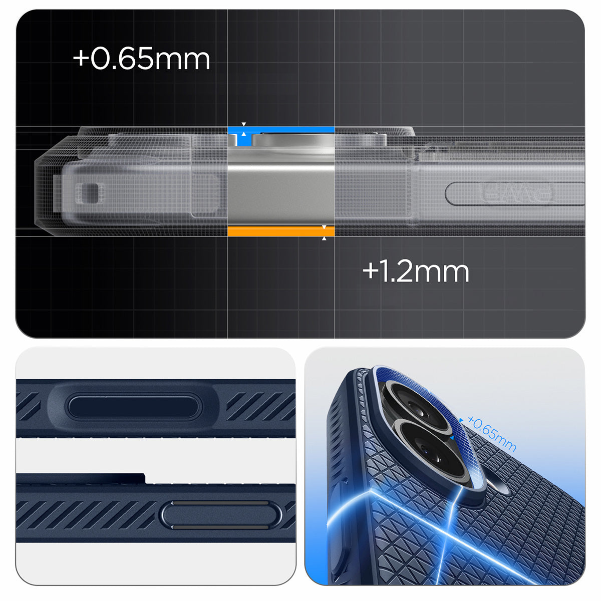 Handyhülle für iPhone 17, Spigen Liquid Air, Dunkelblau