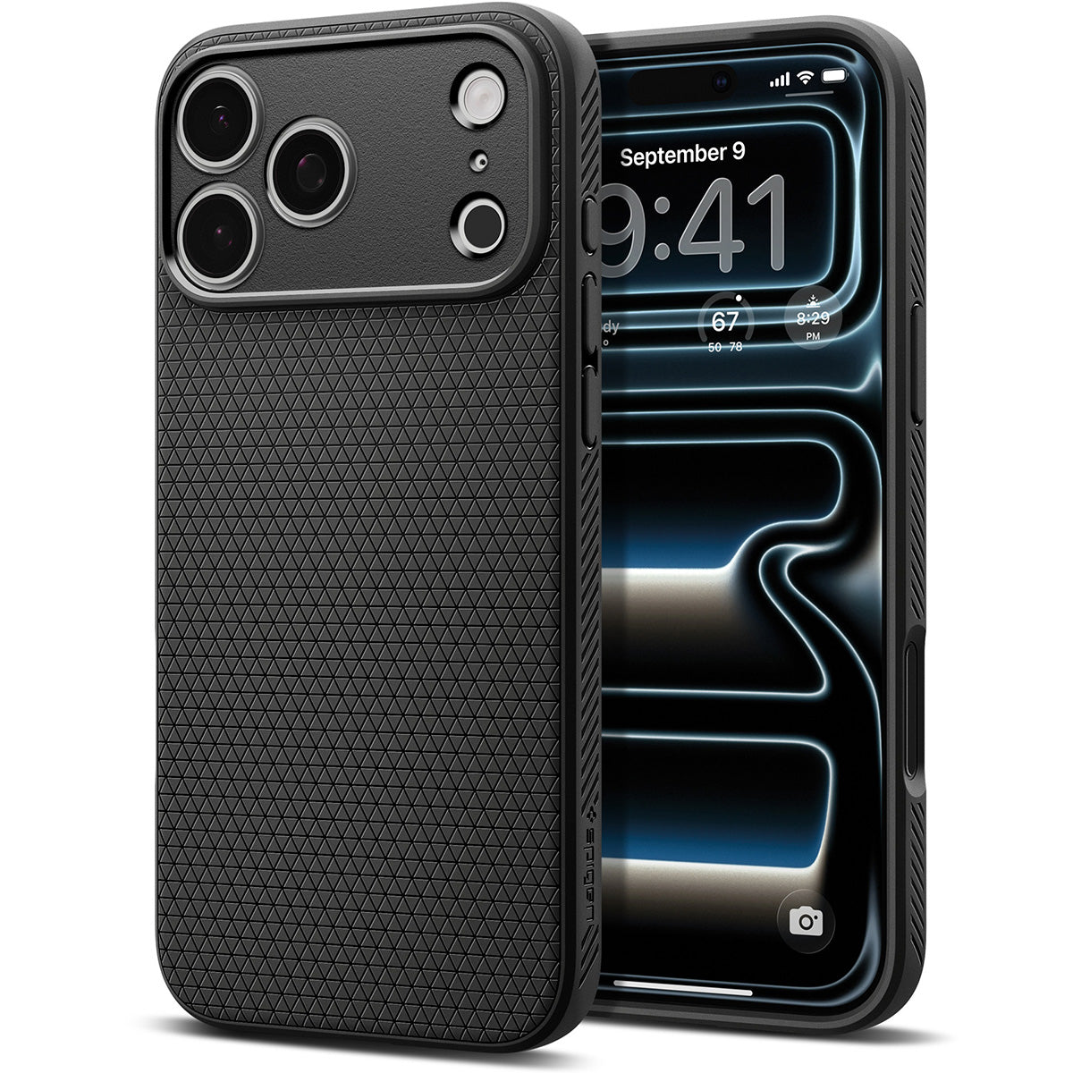 Handyhülle für iPhone 17 Pro, Spigen Liquid Air, Schwarz