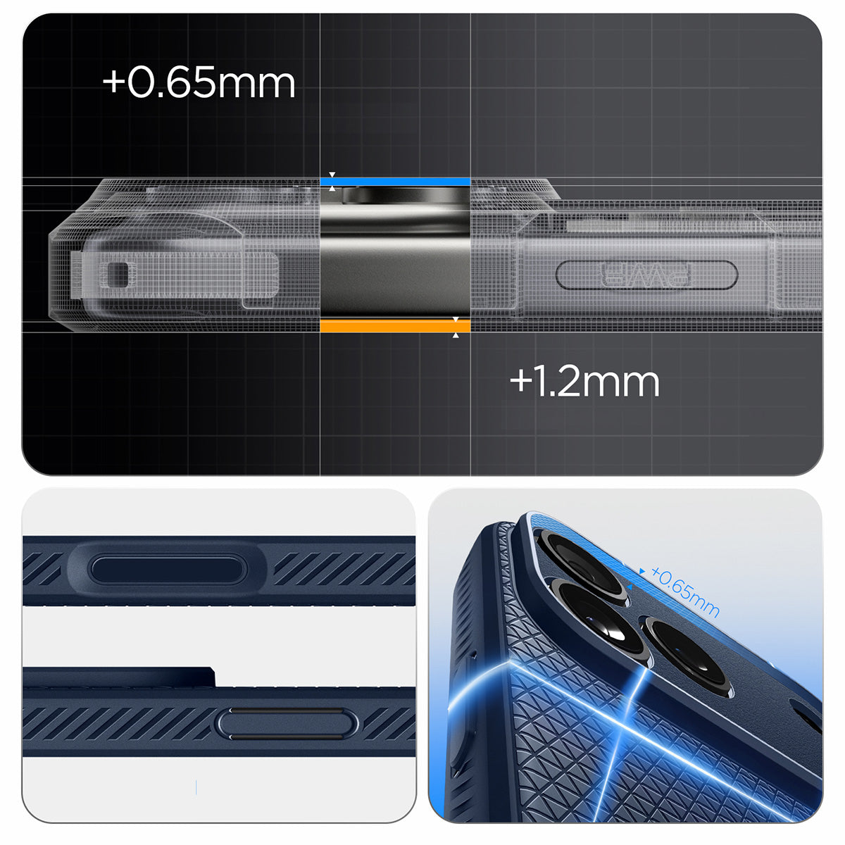 Handyhülle für iPhone 17 Pro Max, Spigen Liquid Air, Dunkelblau