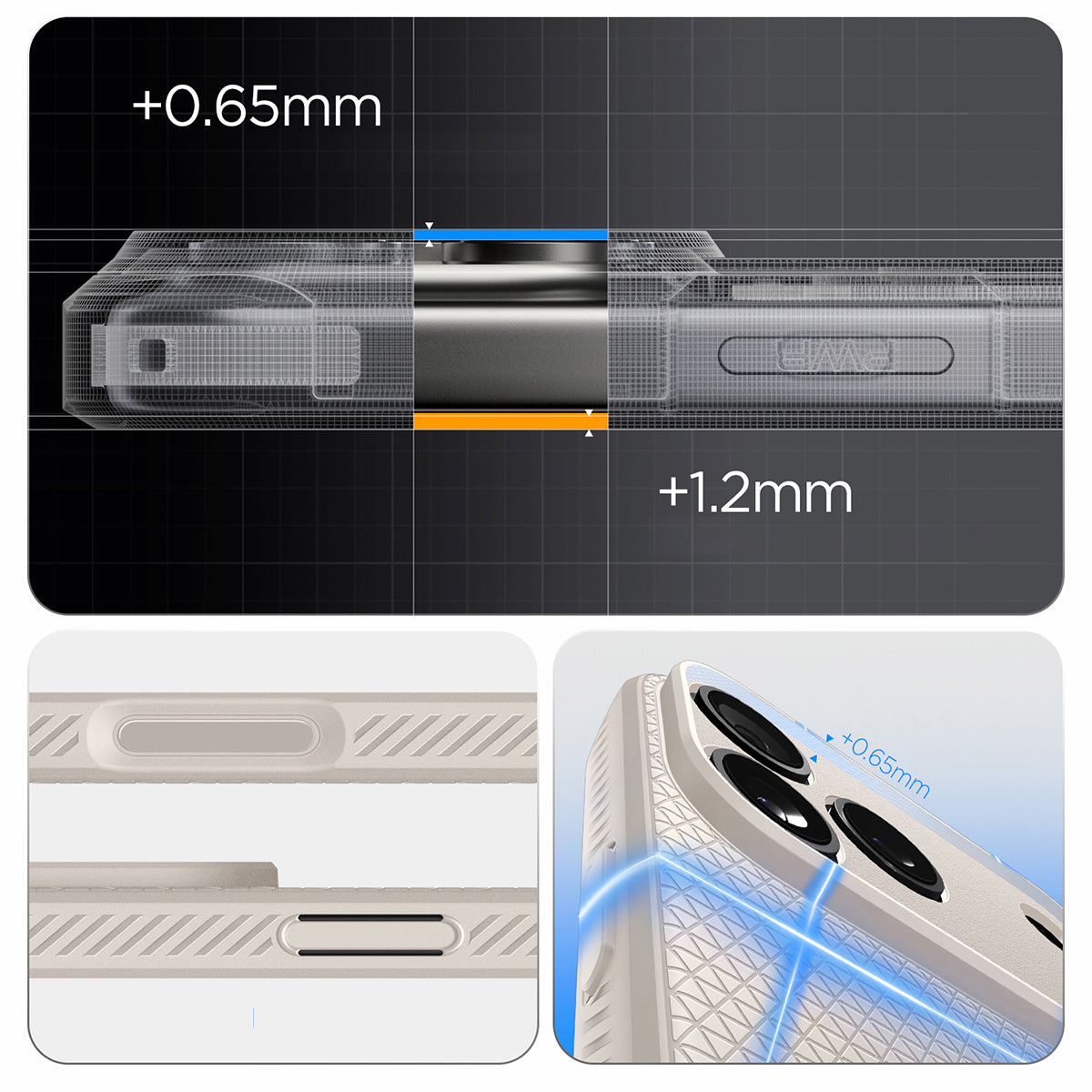 Handyhülle für iPhone 17 Pro, Spigen Liquid Air, Beige