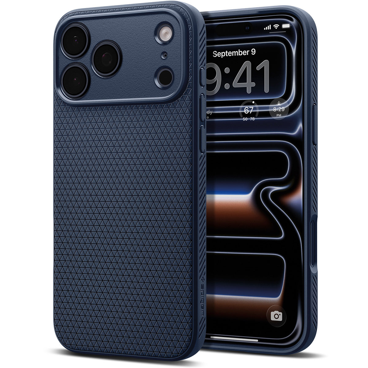 Handyhülle für iPhone 17 Pro, Spigen Liquid Air, Dunkelblau