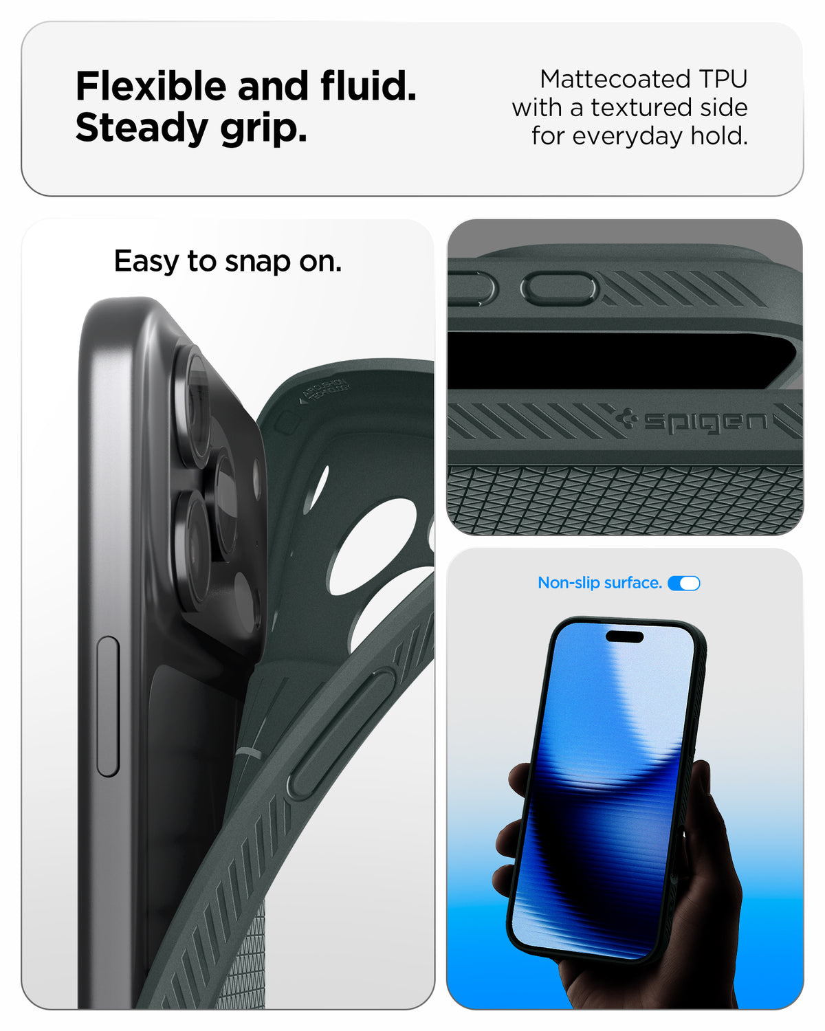 Handyhülle für iPhone 18 Pro, Spigen Liquid Air, Grün (4/14)
