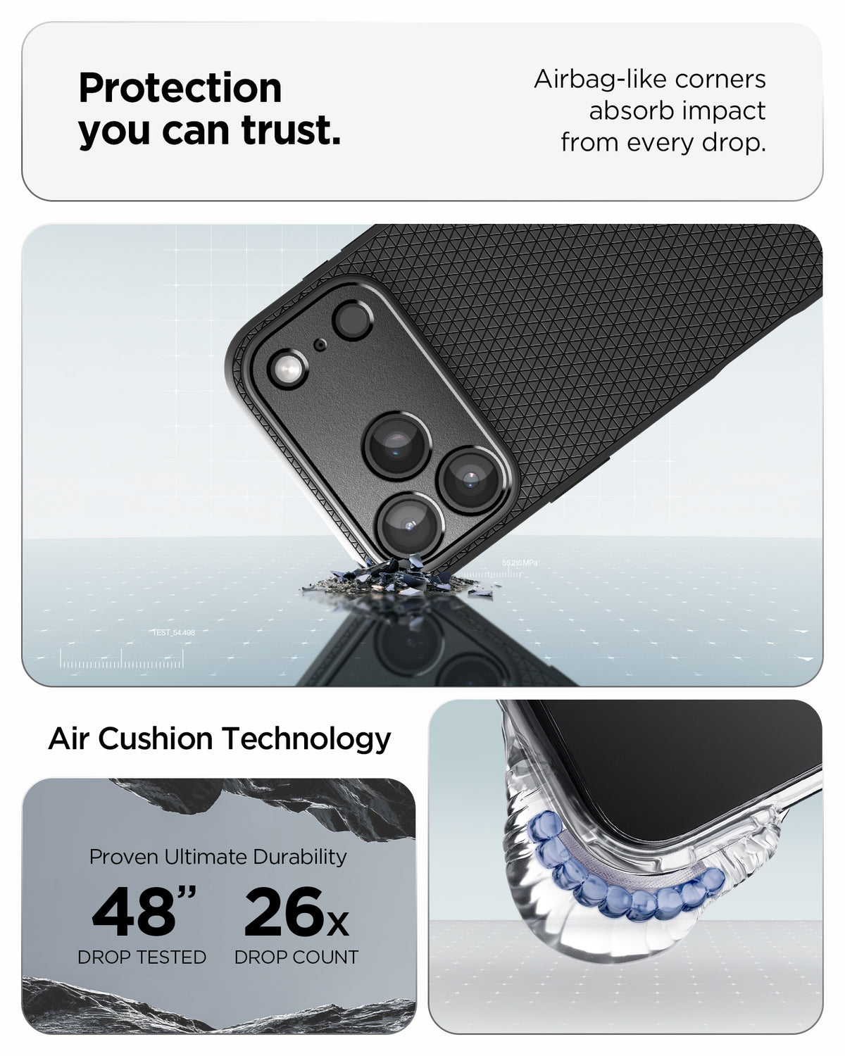 Handyhülle für iPhone 18 Pro, Spigen Liquid Air, Schwarz (5/14)