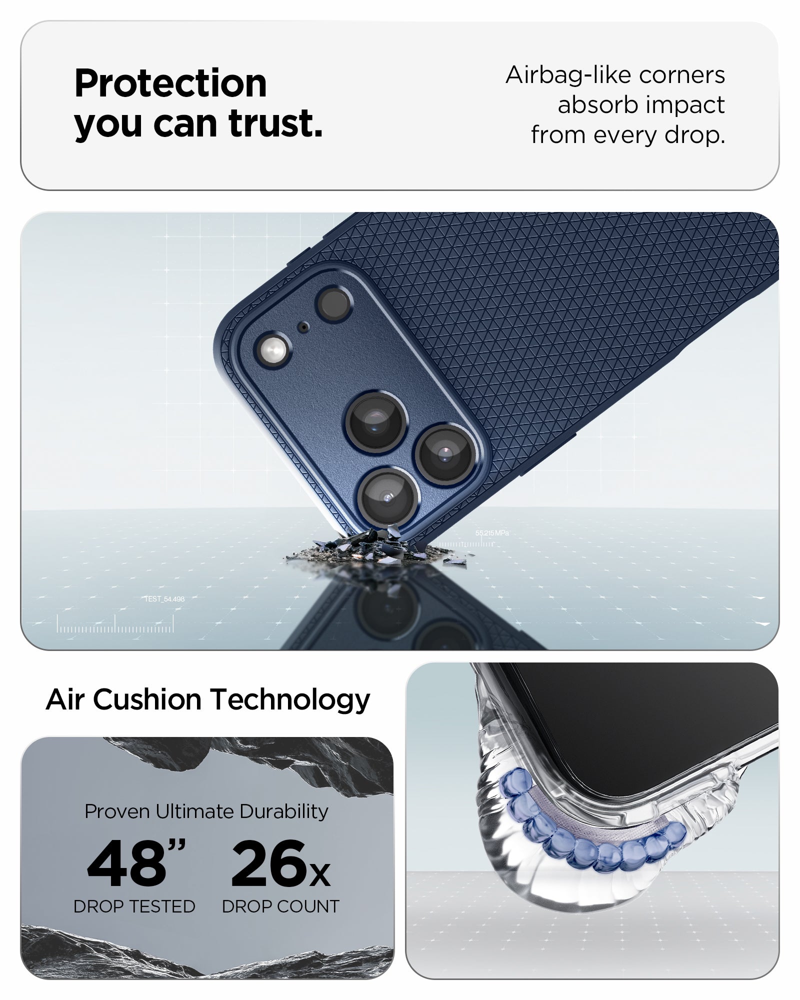 Handyhülle für iPhone 18 Pro Max, Spigen Liquid Air, Dunkelblau (5/14)