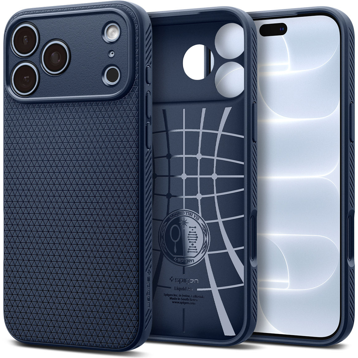 Handyhülle für iPhone 18 Pro, Spigen Liquid Air, Dunkelblau (1/14)