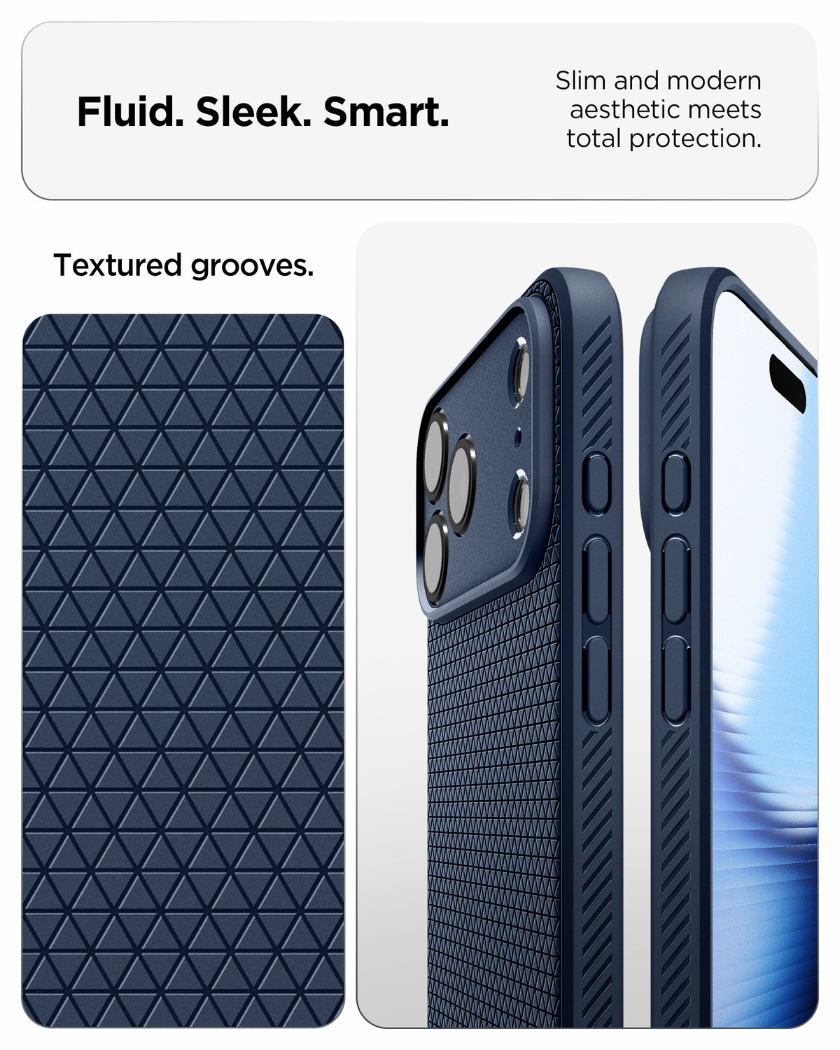 Handyhülle für iPhone 18 Pro, Spigen Liquid Air, Dunkelblau (3/14)