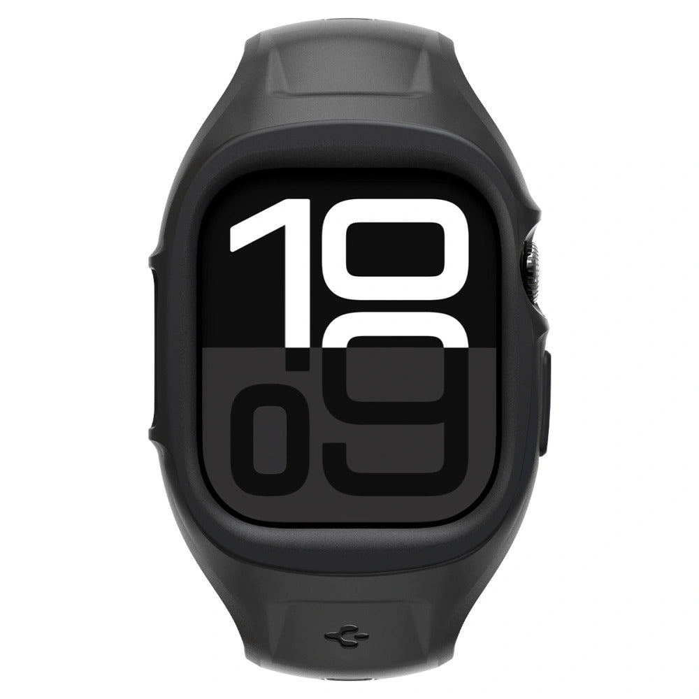 Hülle mit einem Armband für Apple Watch 11 / 10 (46 mm), Spigen Liquid Air Pro, Schwarz