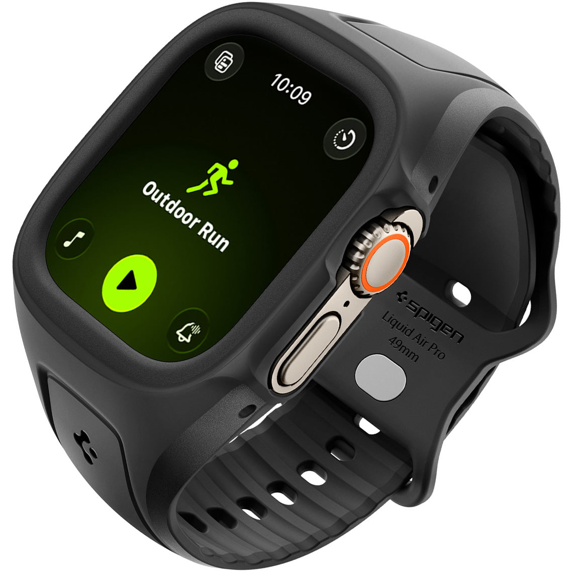 Hülle mit einem Armband für Apple Watch Ultra 3 / 2 / 1 (49 mm), Spigen Liquid Air Pro, Schwarz