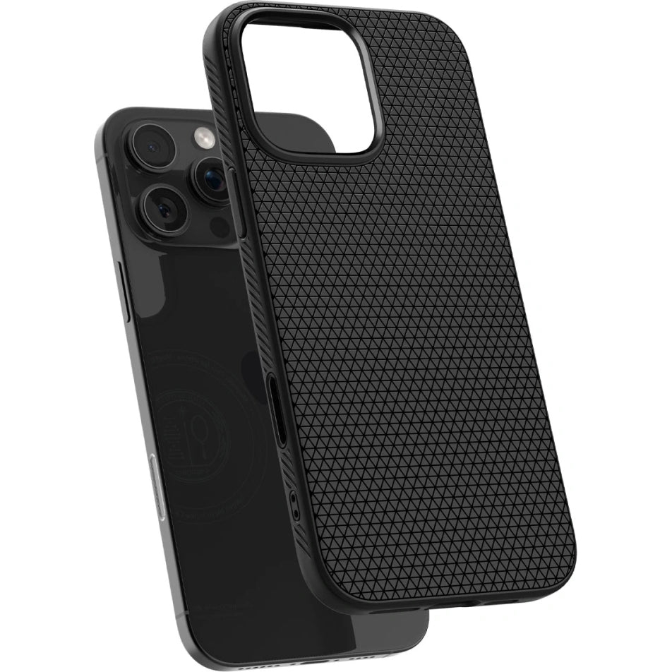 Handyhülle für iPhone 16 Pro, Spigen Liquid Air T Mag (CC) mit MagSafe, Schwarz