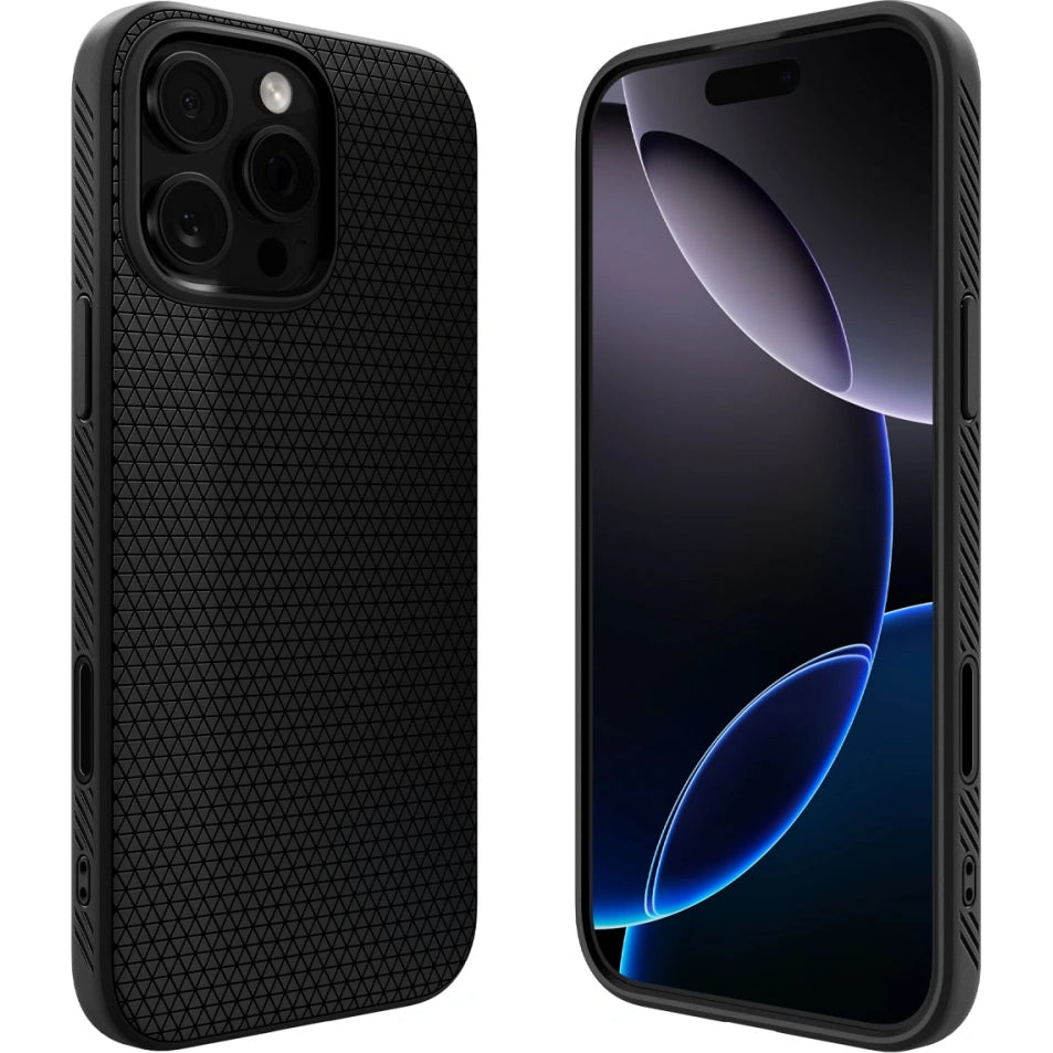 Handyhülle für iPhone 16 Pro, Spigen Liquid Air T Mag (CC) mit MagSafe, Schwarz