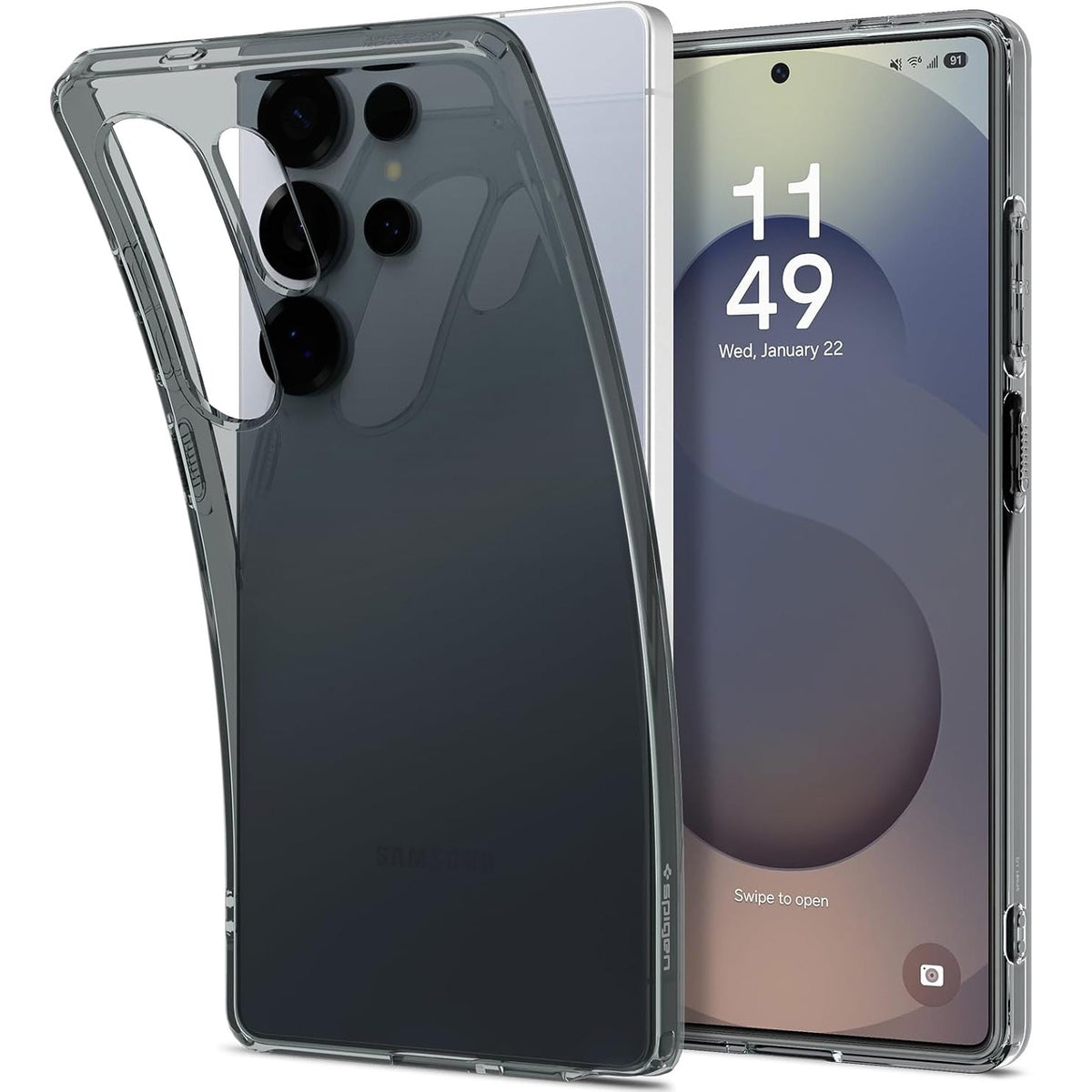 Handyhülle für Galaxy S25 Ultra, Spigen Liquid Crystal, Rauchfarben