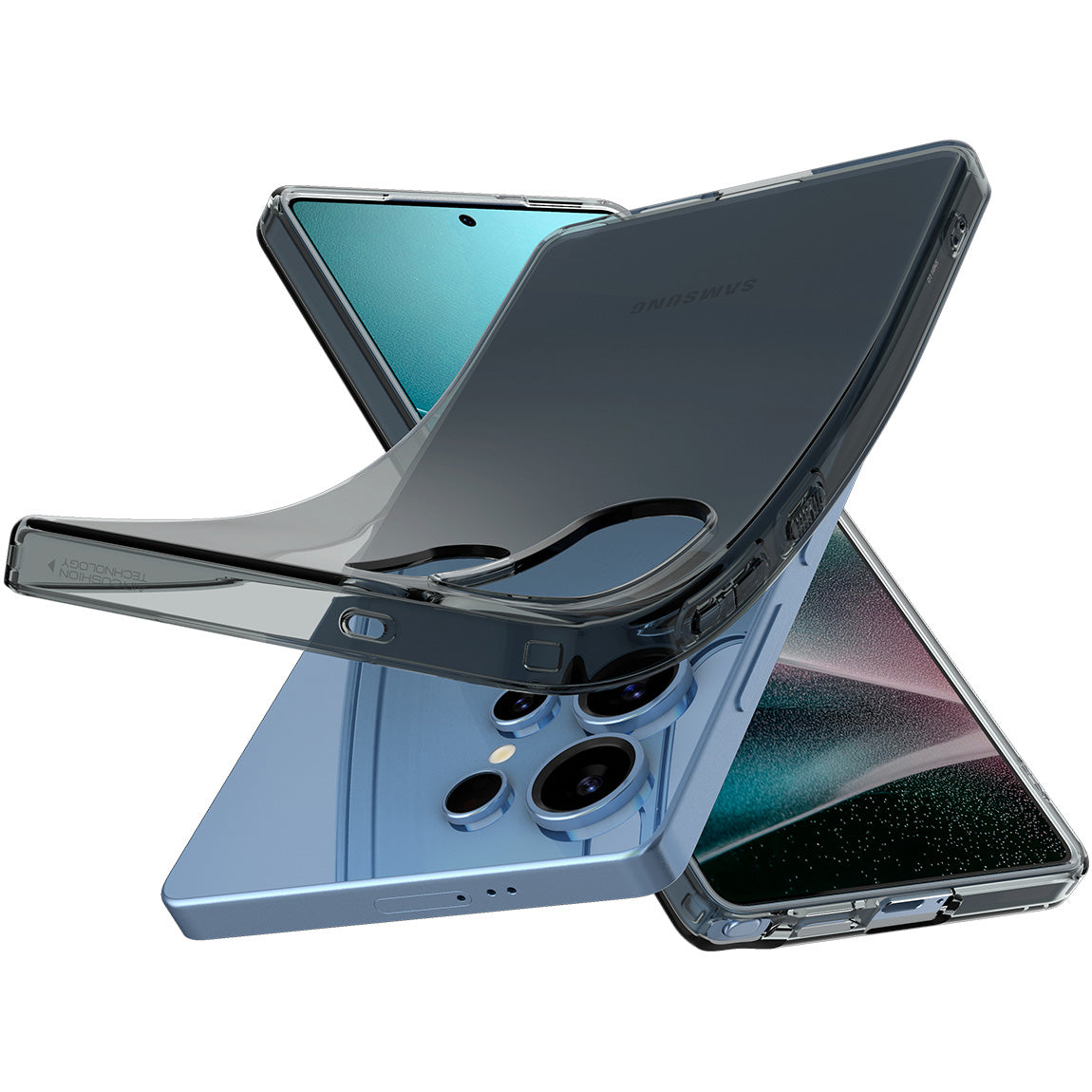 Handyhülle für Galaxy S25 Ultra, Spigen Liquid Crystal, Rauchfarben