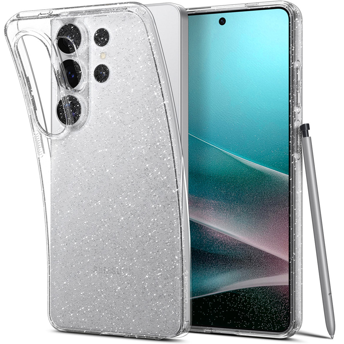 Handyhülle für Galaxy S26 Ultra, Spigen Liquid Crystal Glitter, Transparent mit Glitzer