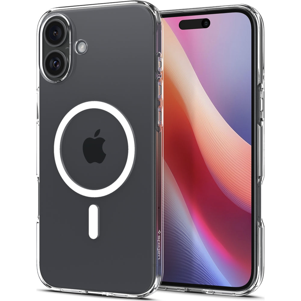 Handyhülle für iPhone 16, Spigen Liquid Crystal Mag mit MagSafe, Transparent