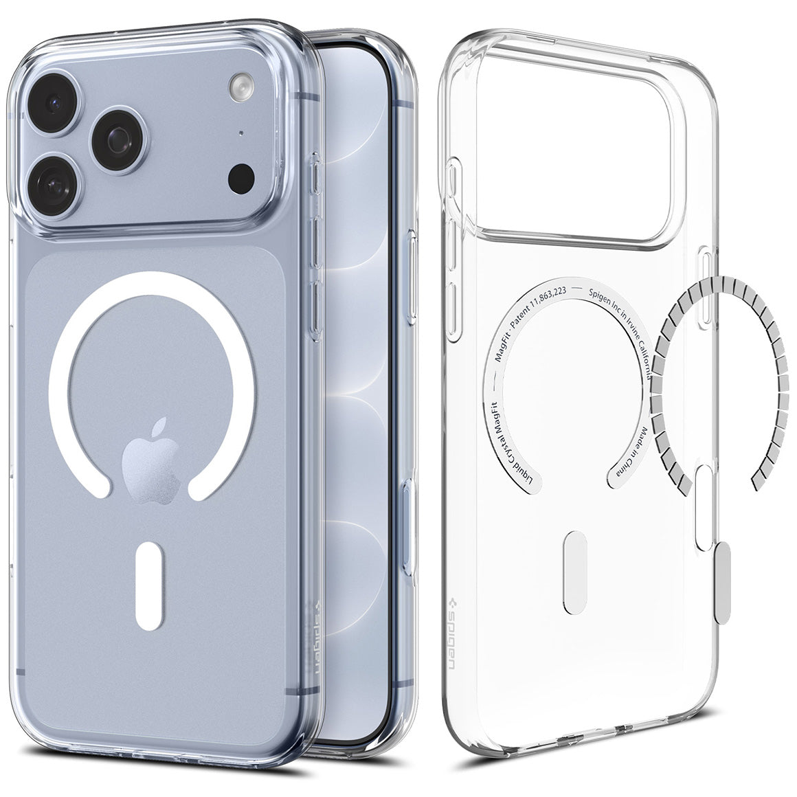 Handyhülle für iPhone 18 Pro, Spigen Liquid Crystal Mag mit MagSafe, Transparent-Weiß (1/16)
