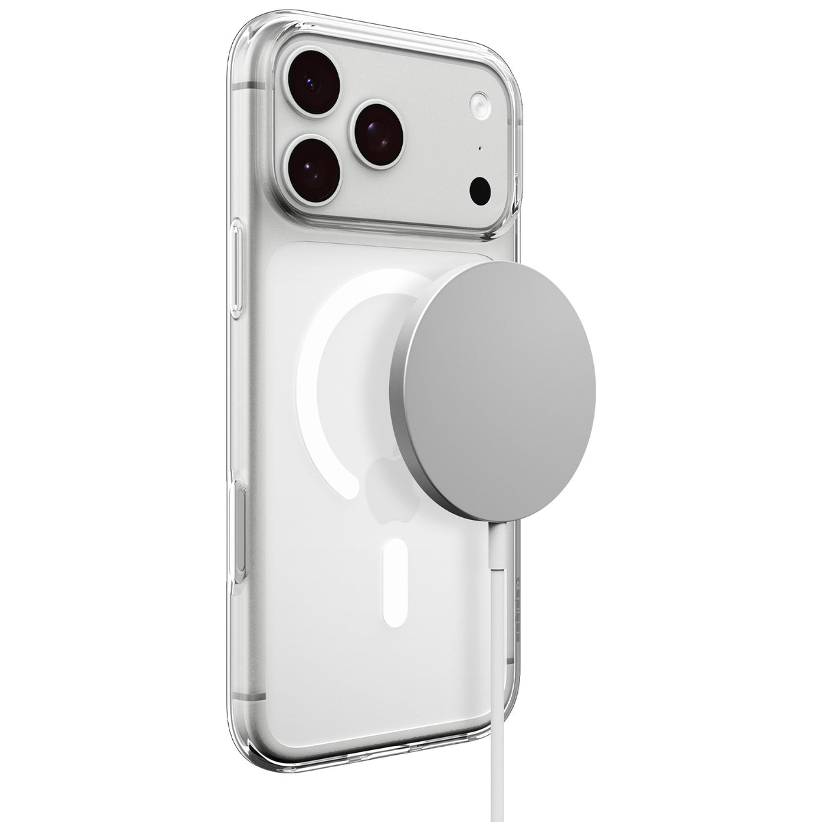 Handyhülle für iPhone 18 Pro, Spigen Liquid Crystal Mag mit MagSafe, Transparent-Weiß (16/16)