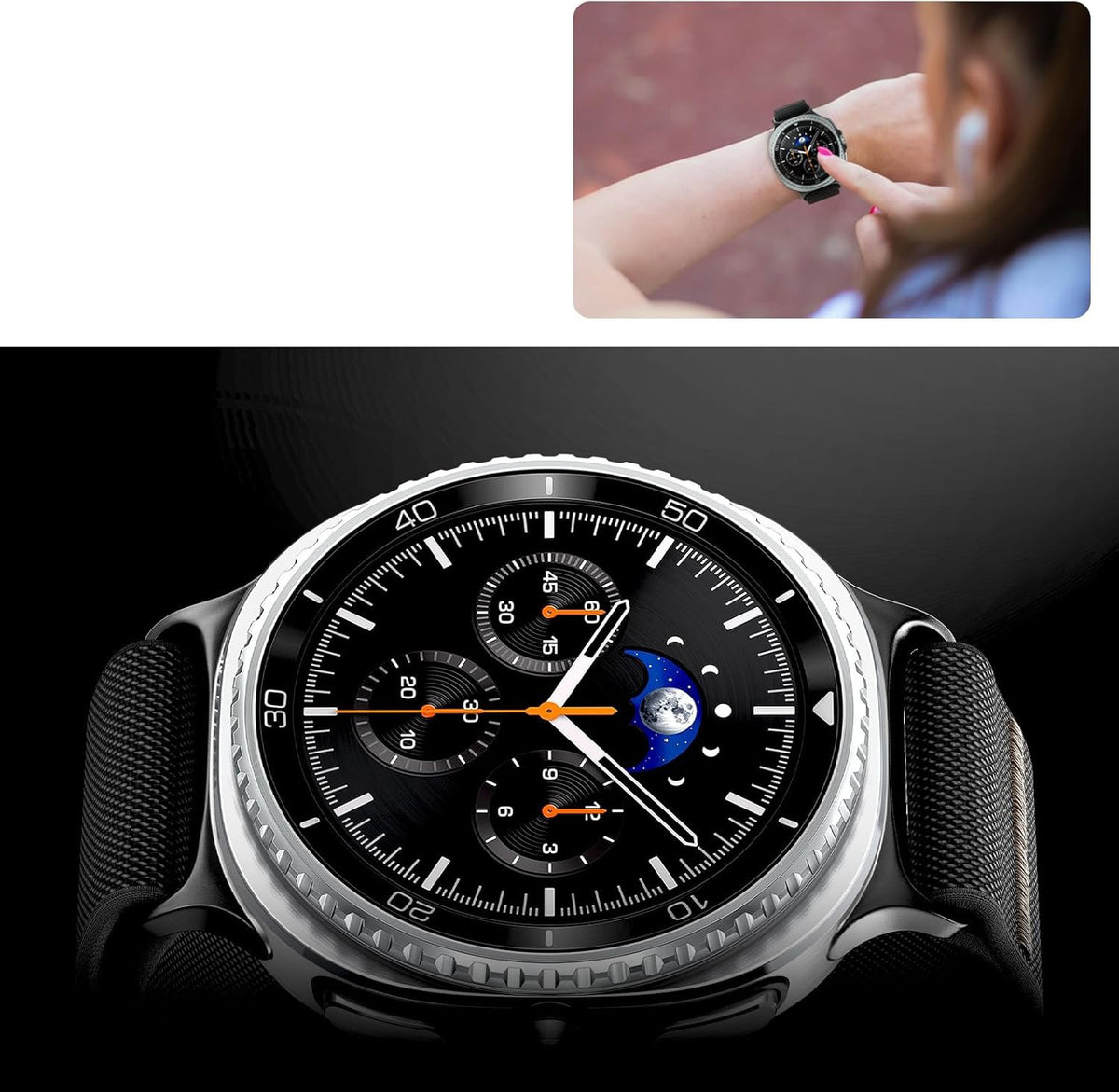 Armband für Galaxy Watch 9 40 mm / 44 mm / 8 40 mm / 44 mm / 8 Classic 46 mm, Classic 46 mm, Spigen Lite Fit, Schwarz