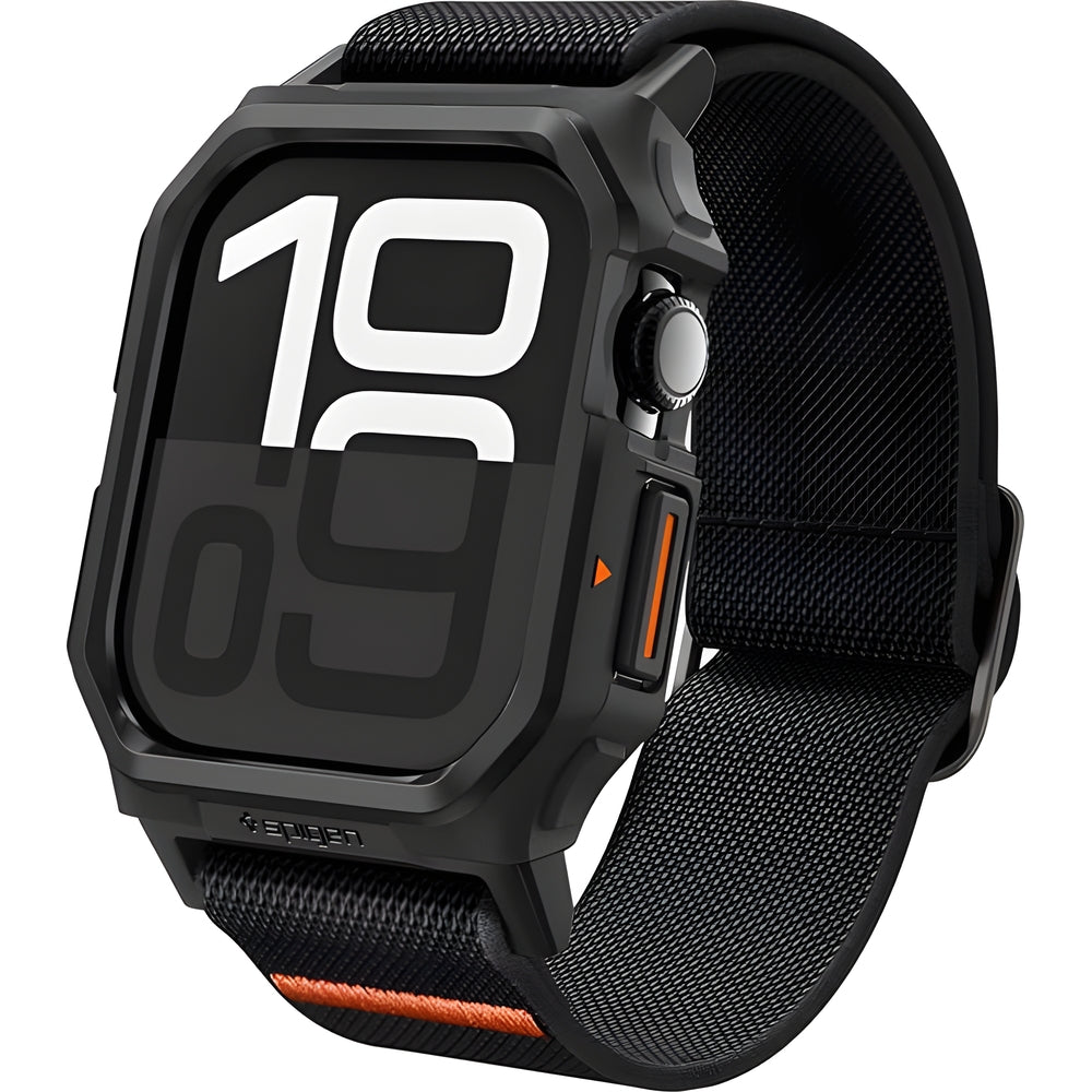 Etui mit Armband für Apple Watch 11 / 10 46 mm, Spigen Lite Fit Pro, Schwarz