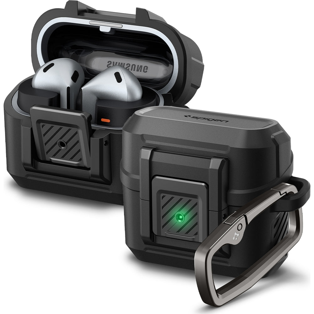 Schutzhülle für Galaxy Buds 3 / 3 Pro, Spigen Lock Fit, Matt Schwarz
