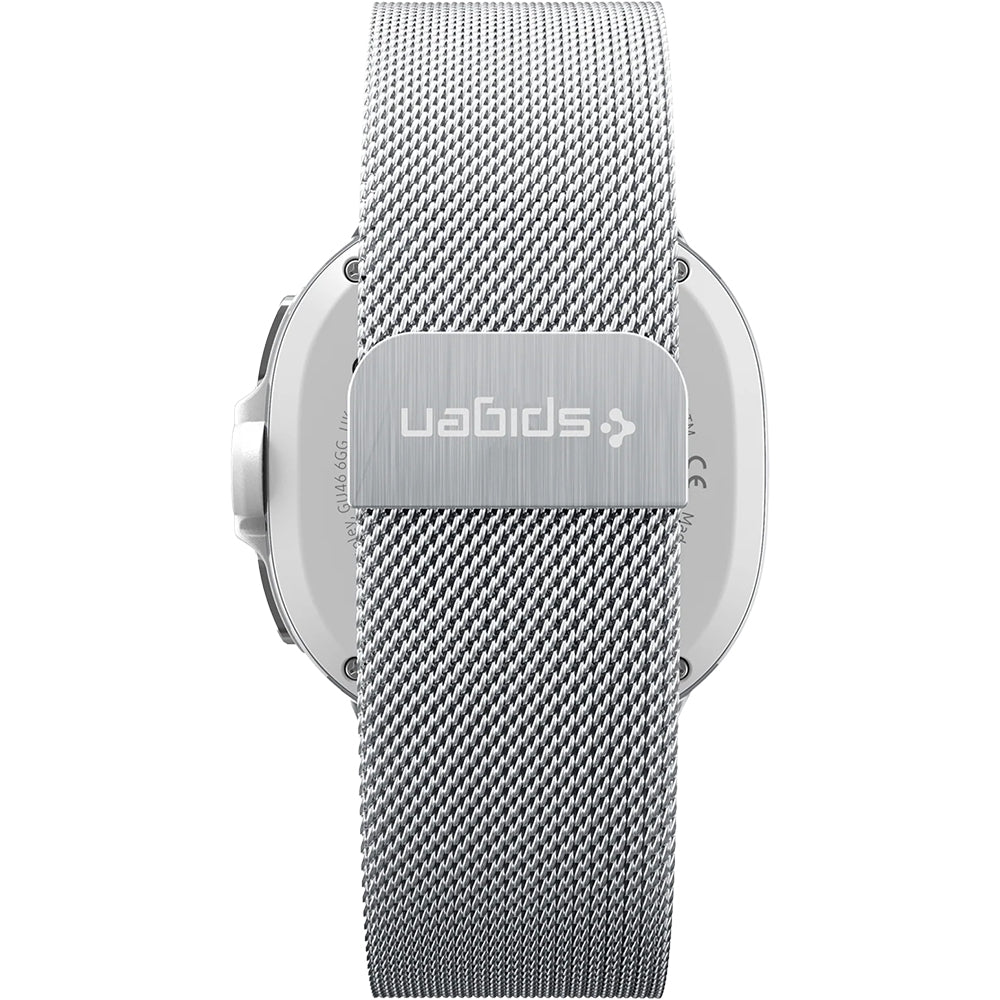 Edelstahl Armband für Galaxy Watch 9 40 mm / 44 mm / 8 40 mm / 44 mm / 8 Classic 46 mm, Spigen Metal Fit, Silbern