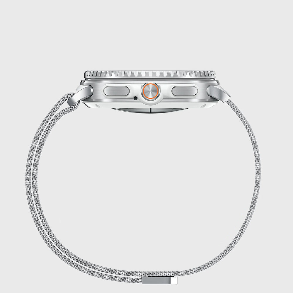 Edelstahl Armband für Galaxy Watch 9 40 mm / 44 mm / 8 40 mm / 44 mm / 8 Classic 46 mm, Spigen Metal Fit, Silbern