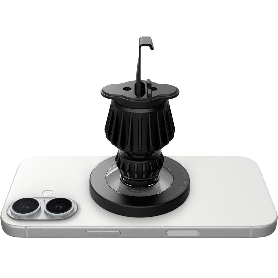 Magnetische Autohalterung für Handy zur Befestigung am Armaturenbrett oder Lüftungsgitter für MagSafe Spigen MFT13 Magnetic Car Mount mit Magnetplatte, Grau-Schwarz
