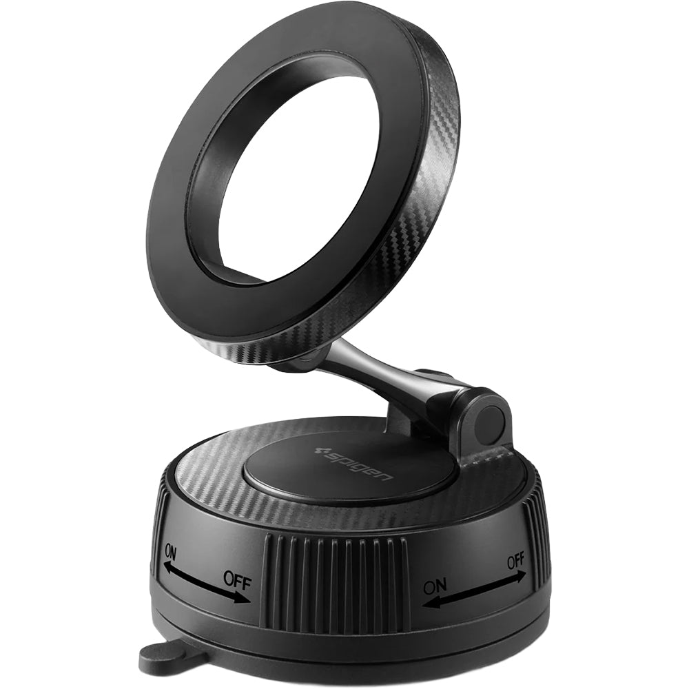 Magnetische Autohalterung für MagSafe, für Armaturenbrett / Windschutzscheibe, Spigen MFT36, Schwarz