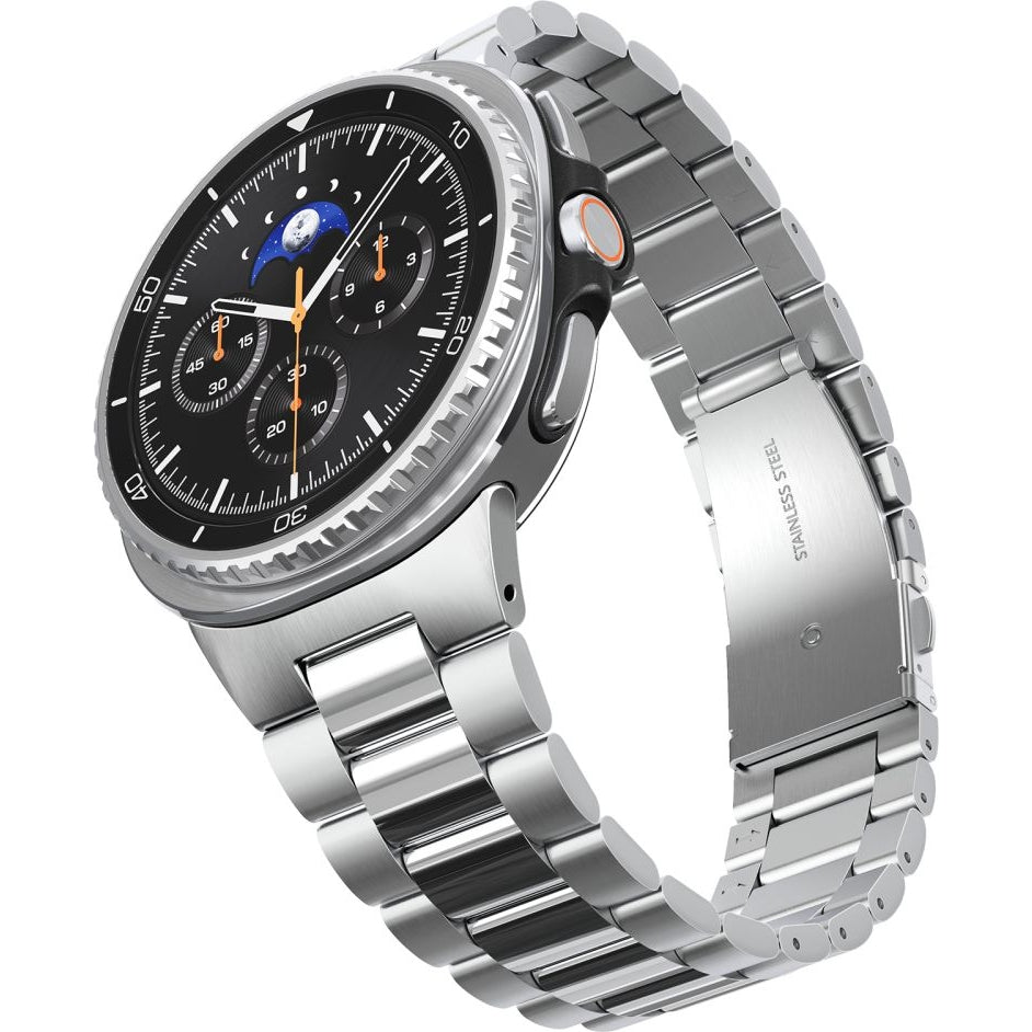 Armband für Galaxy Watch 9 40 mm / 44 mm / 8 40 mm / 44 mm / 8 Classic 46 mm, Spigen Modern Fit, Silbern