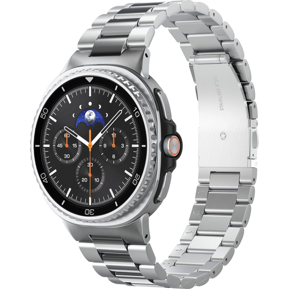 Armband für Galaxy Watch 9 40 mm / 44 mm / 8 40 mm / 44 mm / 8 Classic 46 mm, Spigen Modern Fit, Silbern
