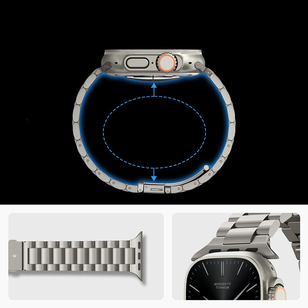 Armband Spigen Modern Fit Titanium für Apple Watch 49/46/45/44 mm, Silbern