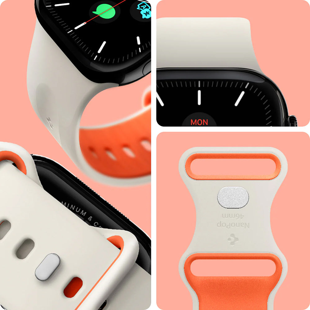 Armband für Apple Watch 42/41/40/38mm, Spigen Nano Pop, Beige-Orange