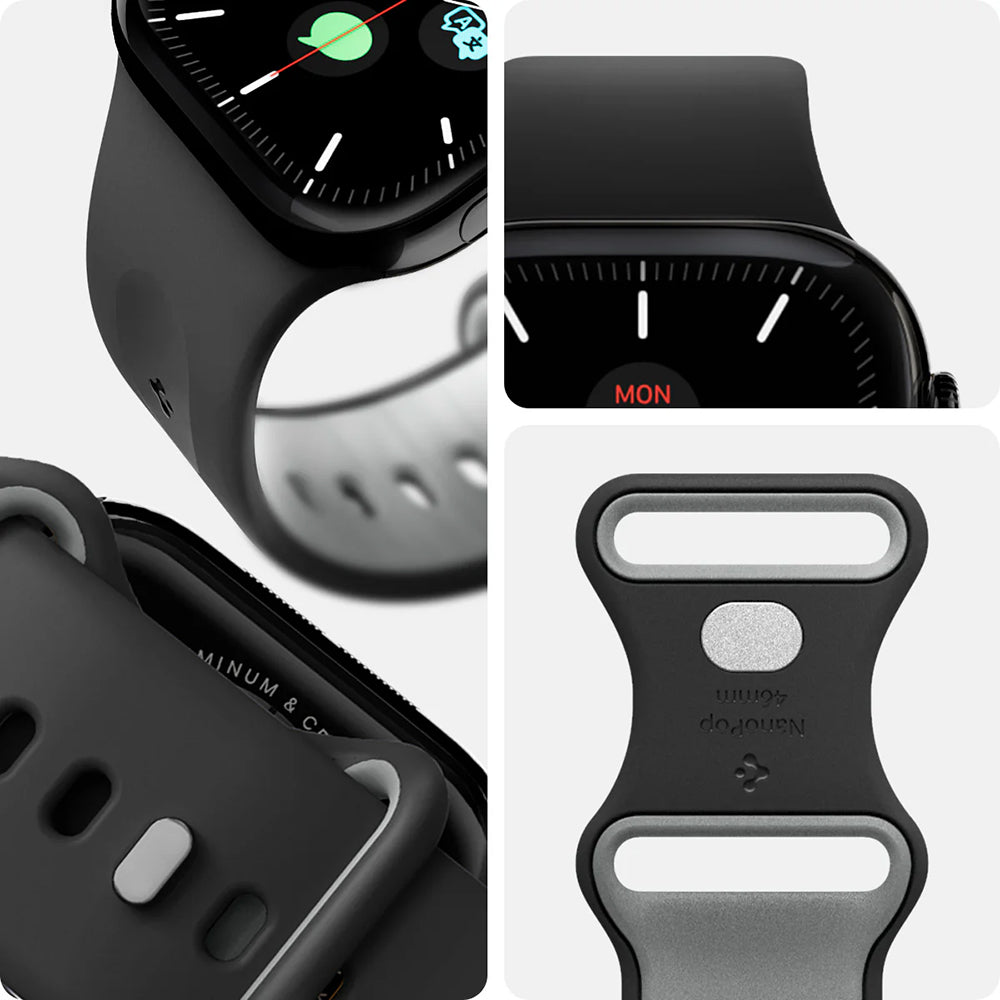 Armband für Apple Watch 49/46/45/44 mm, Spigen Nano Pop, Schwarz