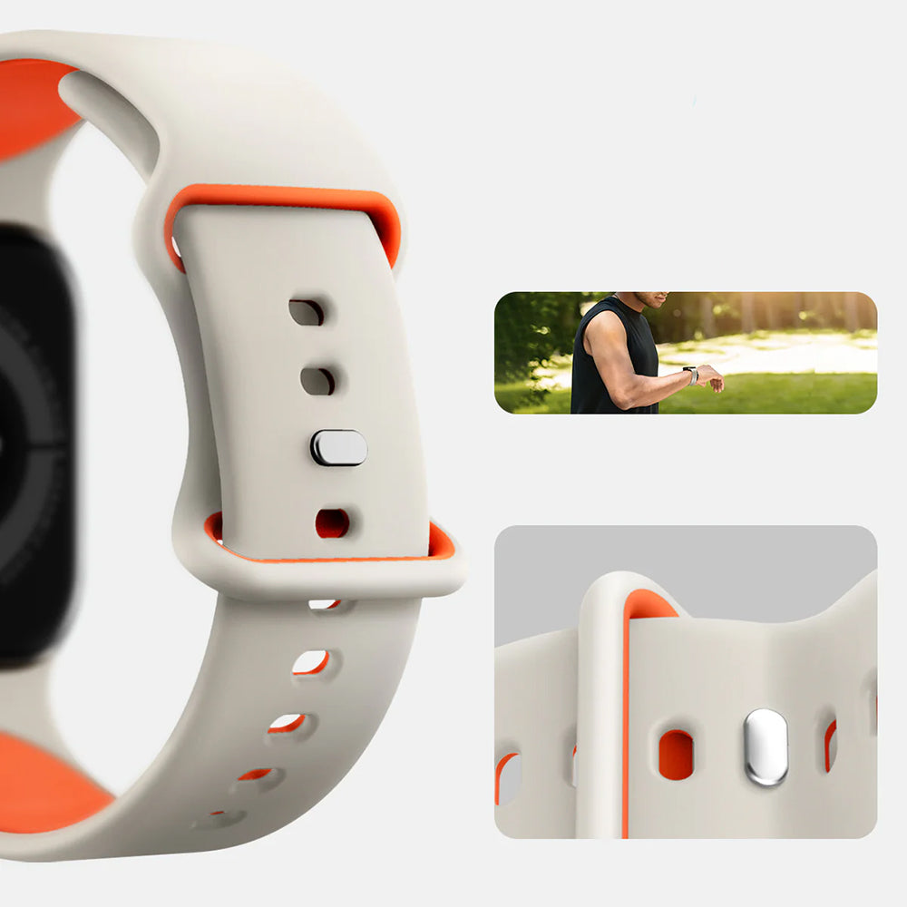 Armband für Apple Watch 49/46/45/44 mm, Spigen Nano Pop, Beige-Orange