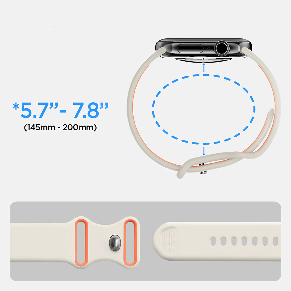 Armband für Apple Watch 49/46/45/44 mm, Spigen Nano Pop, Beige-Orange
