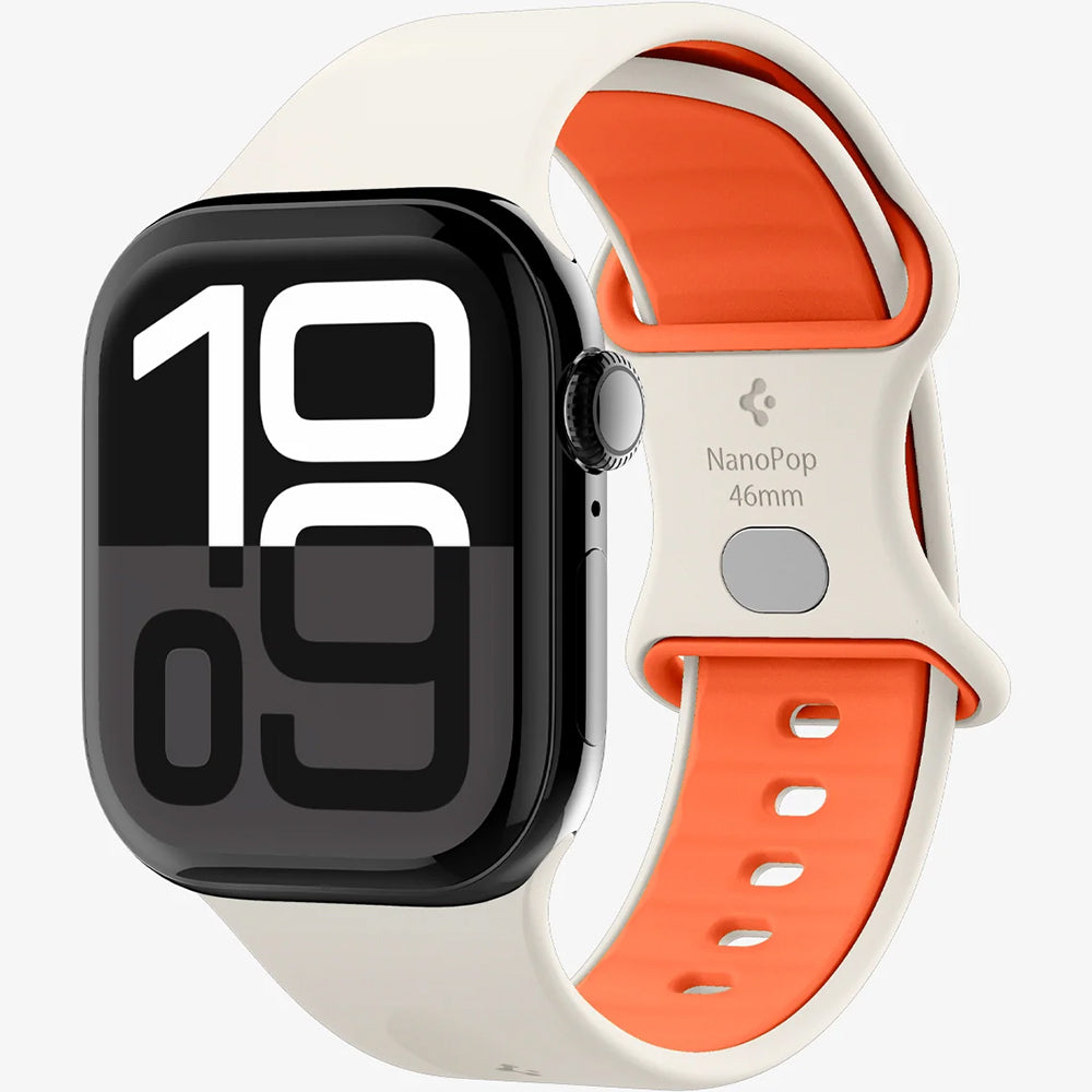 Armband für Apple Watch 49/46/45/44 mm, Spigen Nano Pop, Beige-Orange