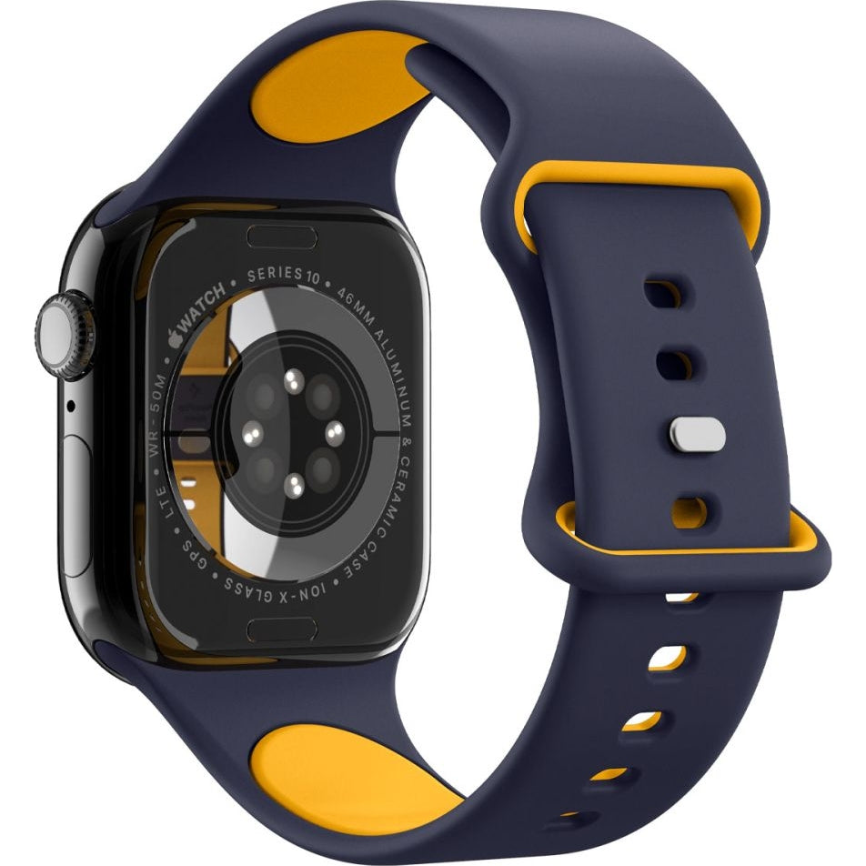 Armband für Apple Watch 49/46/45/44 mm, Spigen Nano Pop, Dunkelblau-Gelb