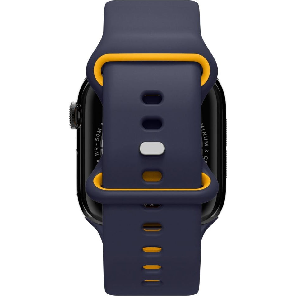 Armband für Apple Watch 49/46/45/44 mm, Spigen Nano Pop, Dunkelblau-Gelb