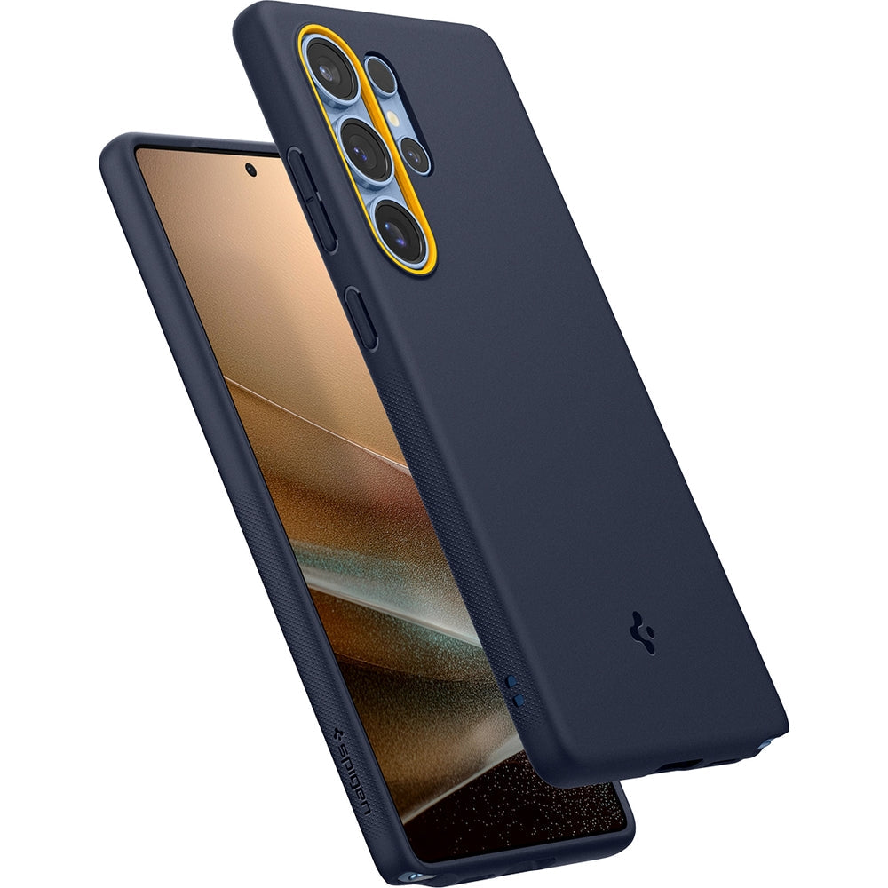 Handyhülle für Galaxy S25 Ultra, Spigen Nano Pop Mag mit MagSafe, Dunkelblau und Gelb