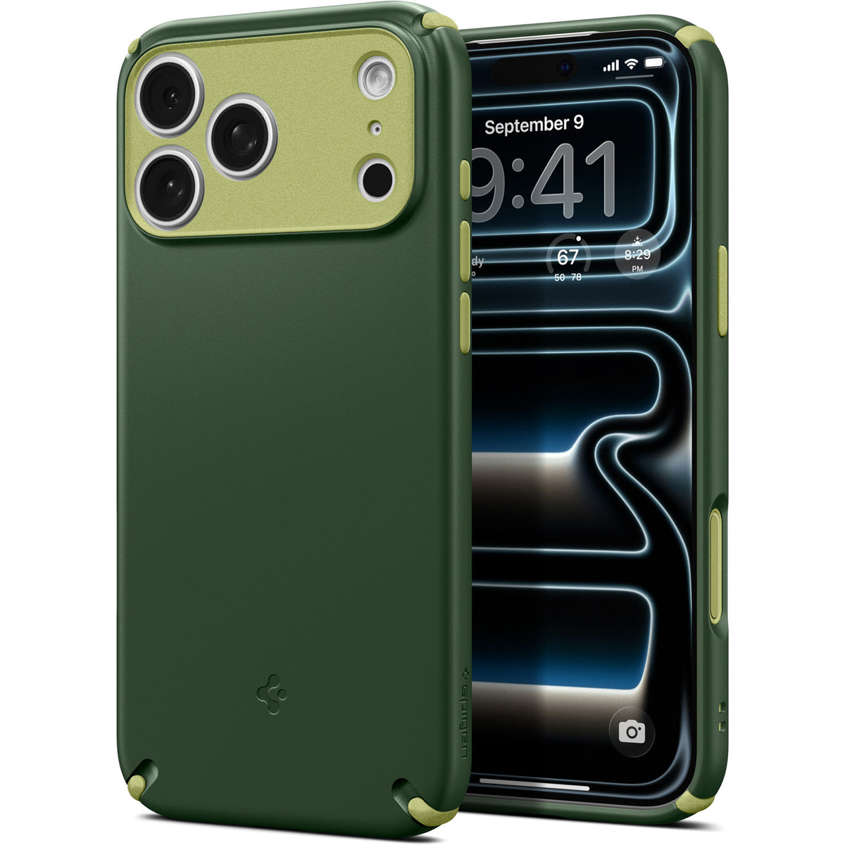 Handyhülle für iPhone 17 Pro Max, Spigen Nano Pop Hybrid Mag mit MagSafe, Grün
