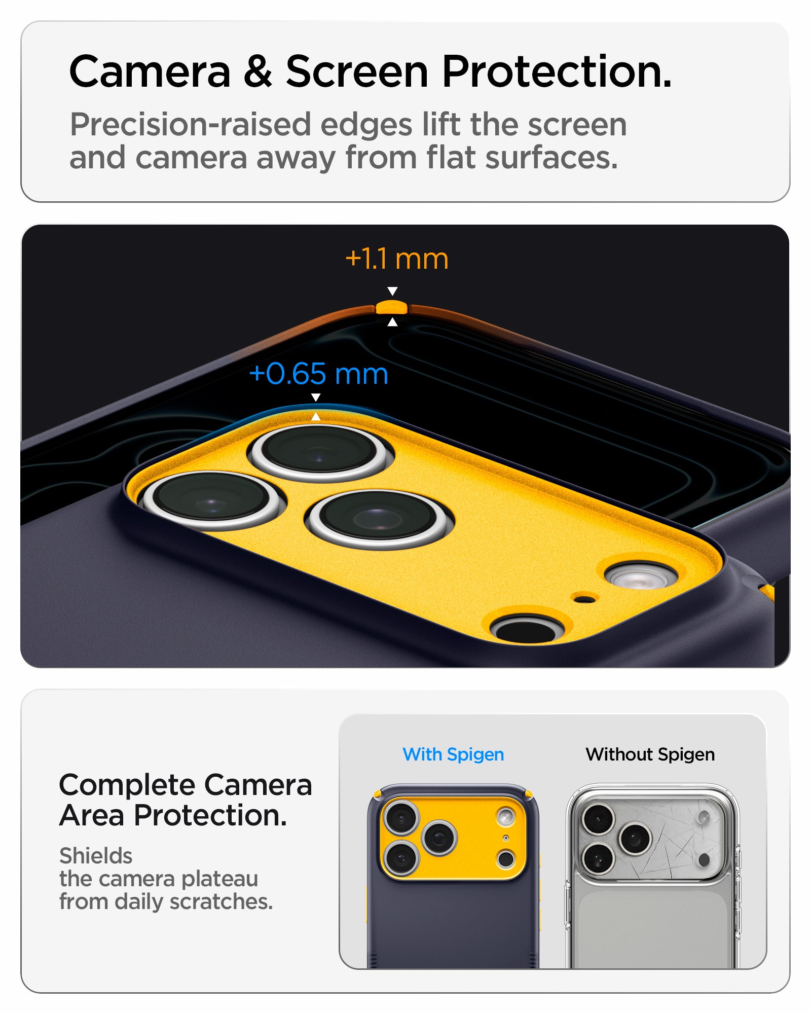 Handyhülle für iPhone 18 Pro, Spigen Nano Pop Hybrid Mag mit MagSafe, Dunkelblau-Gelb (3/15)