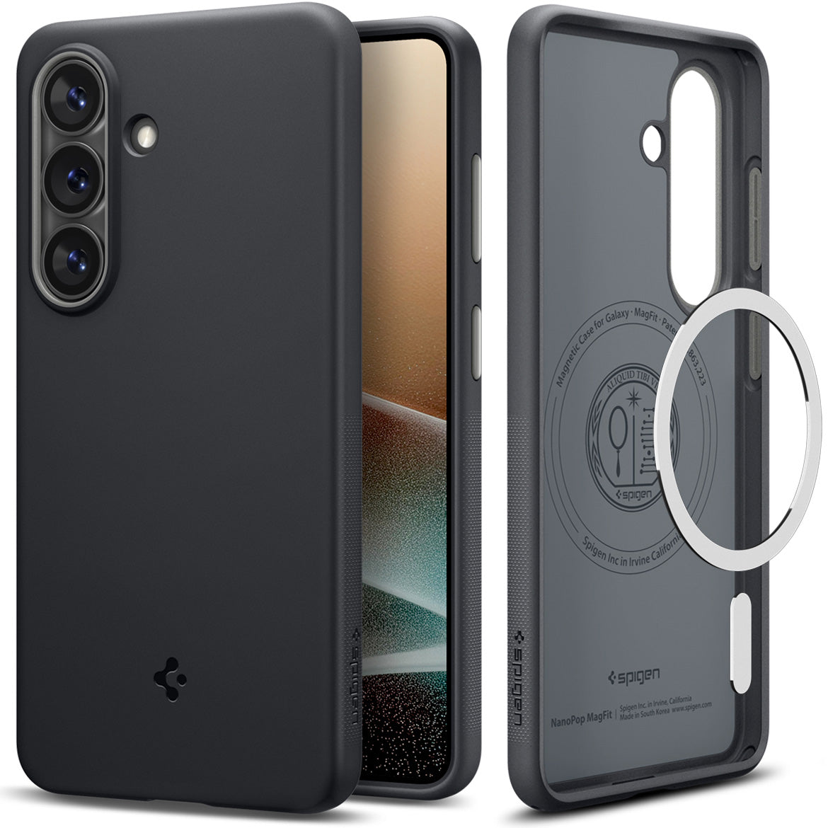 Handyhülle für Galaxy S26, Spigen Nano Pop Mag mit MagSafe, Schwarz-Grau