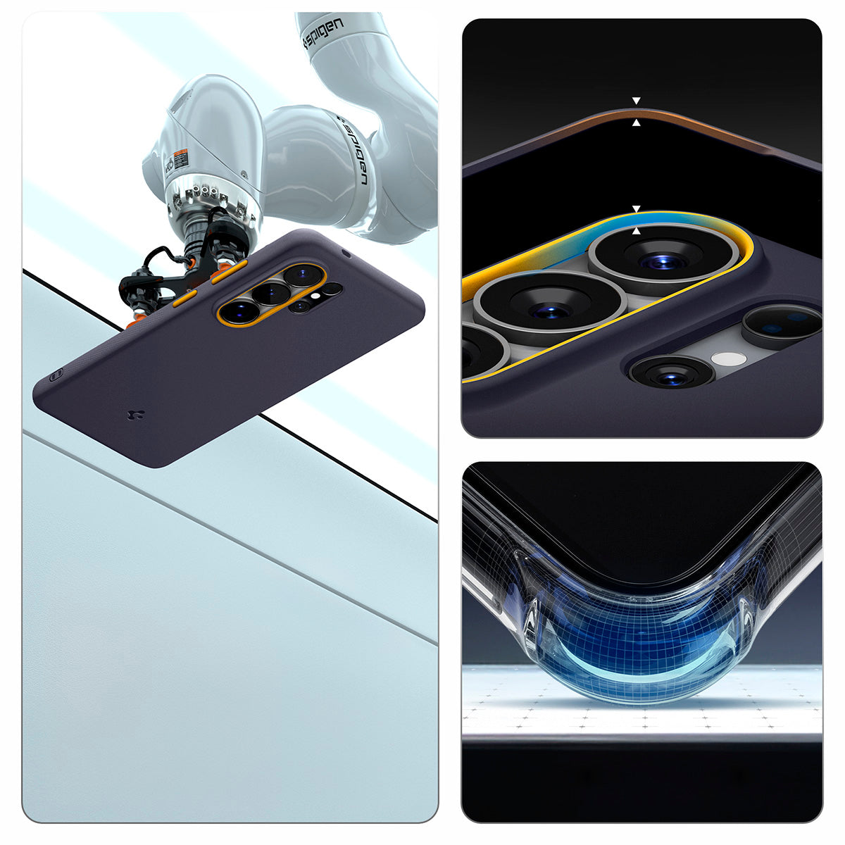 Handyhülle für Galaxy S26 Ultra, Spigen Nano Pop Mag mit MagSafe, Dunkelblau-Gelb