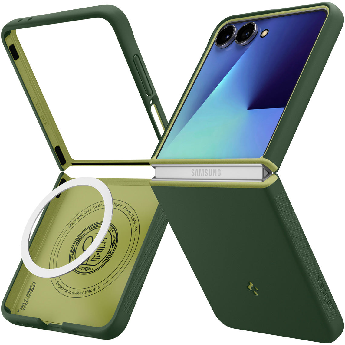 Handyhülle für Galaxy Z Flip7, Spigen Nano Pop Mag mit MagSafe, Grün