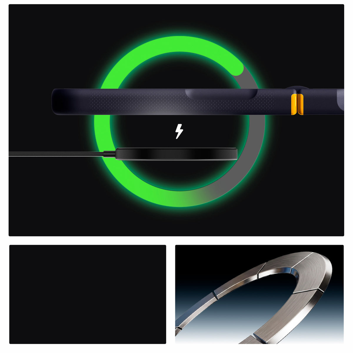 Handyhülle für Galaxy Z Flip8, Spigen Nano Pop Mag mit MagSafe, Dunkelblau-Gelb